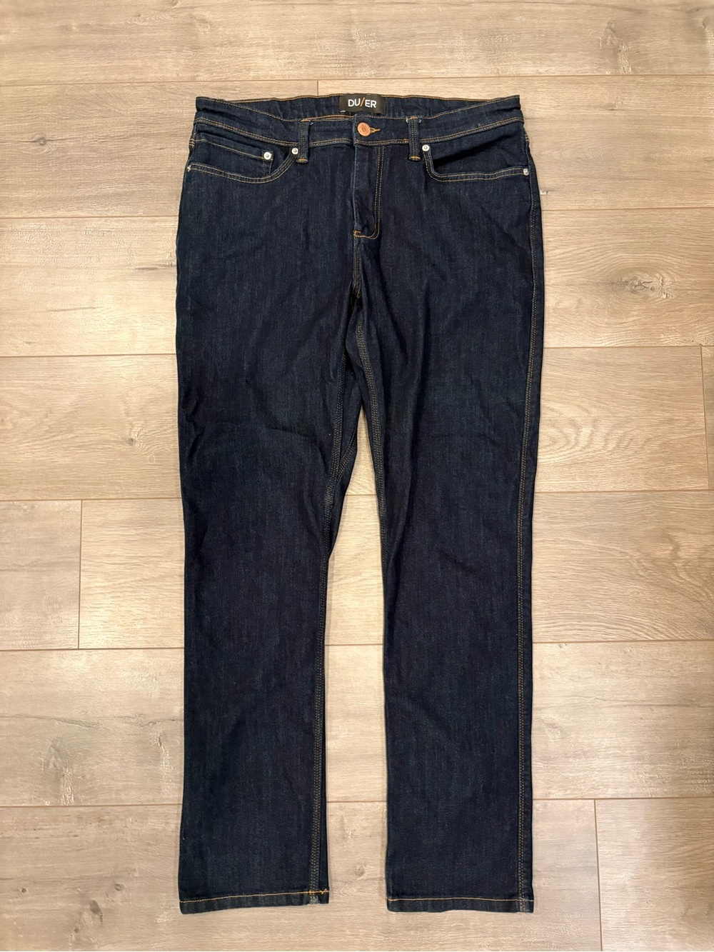 DU/ER L2X Relaxed Taper Jeans Men's 36x32 Performance Stretch DUER Dark Denim